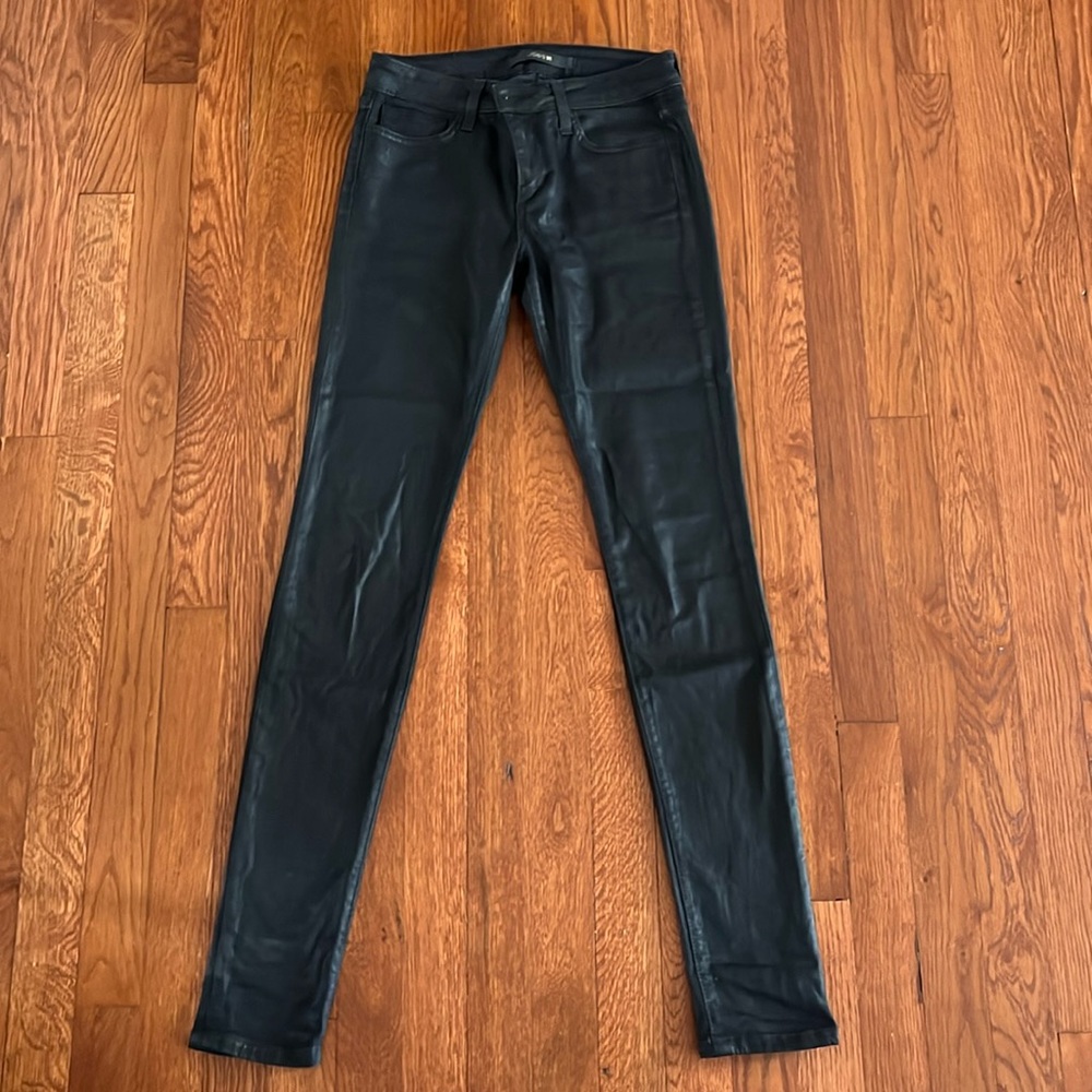 Joe’s Skinny Black Coated Jeans Size 24 31 inseam